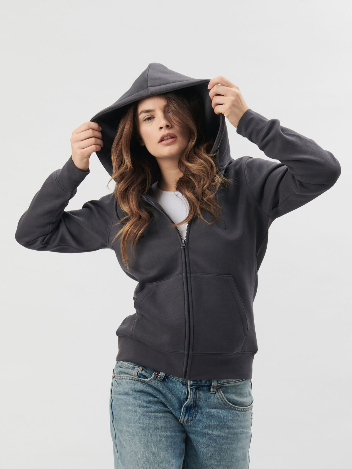 Felpa cappuccio con zip